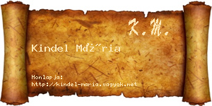 Kindel Mária névjegykártya